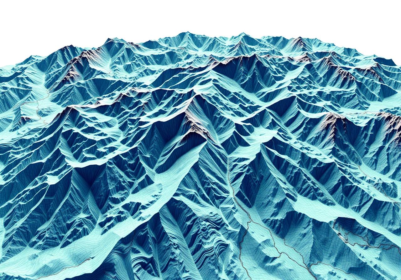 Modelo 3D montanhoso